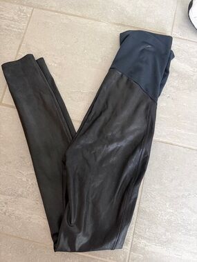 Maternity Black Faux Leather Spanx